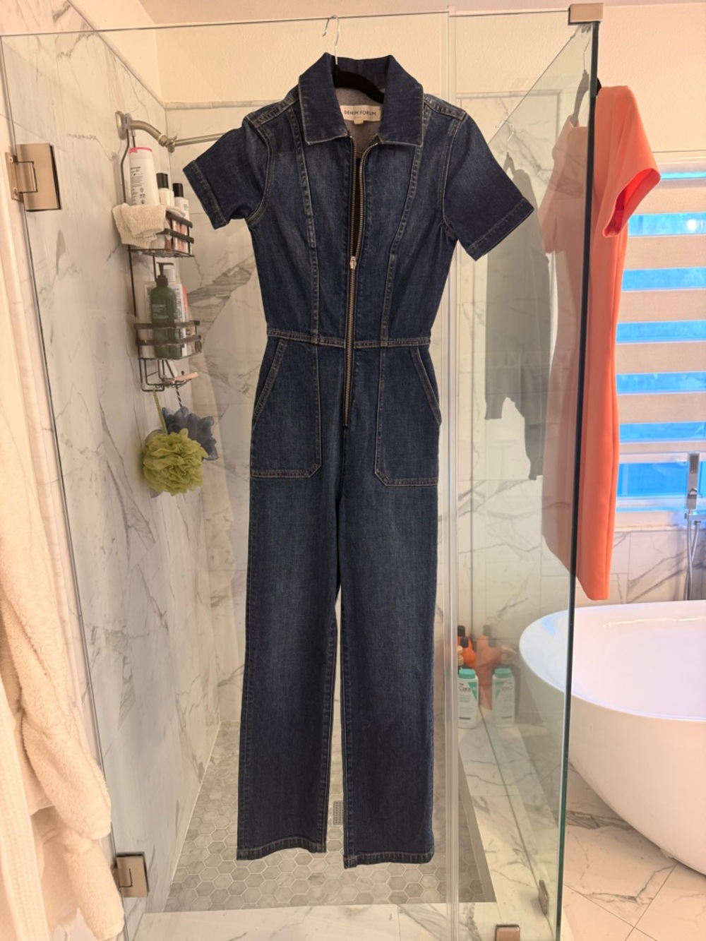 Denim Forum Blue Zip-Front Denim Jacket